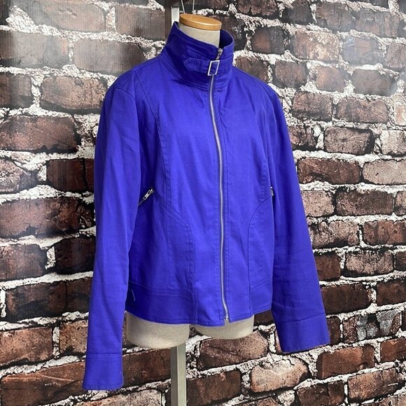 Patrick Christopher Utility Jacket Blue Full Zip Collar Size X Large XL - Picture 8 of 14